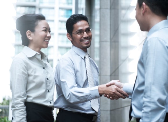 business people shaking hands