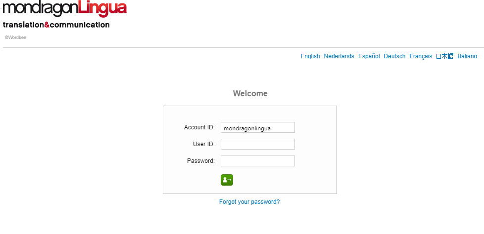 Login portal for Mondragon Connector